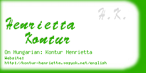 henrietta kontur business card